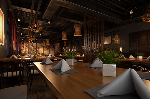 东莞简约大气中式风格餐厅设计装修效果图