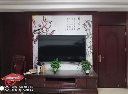 东莞中式家庭装修电视柜效果展示